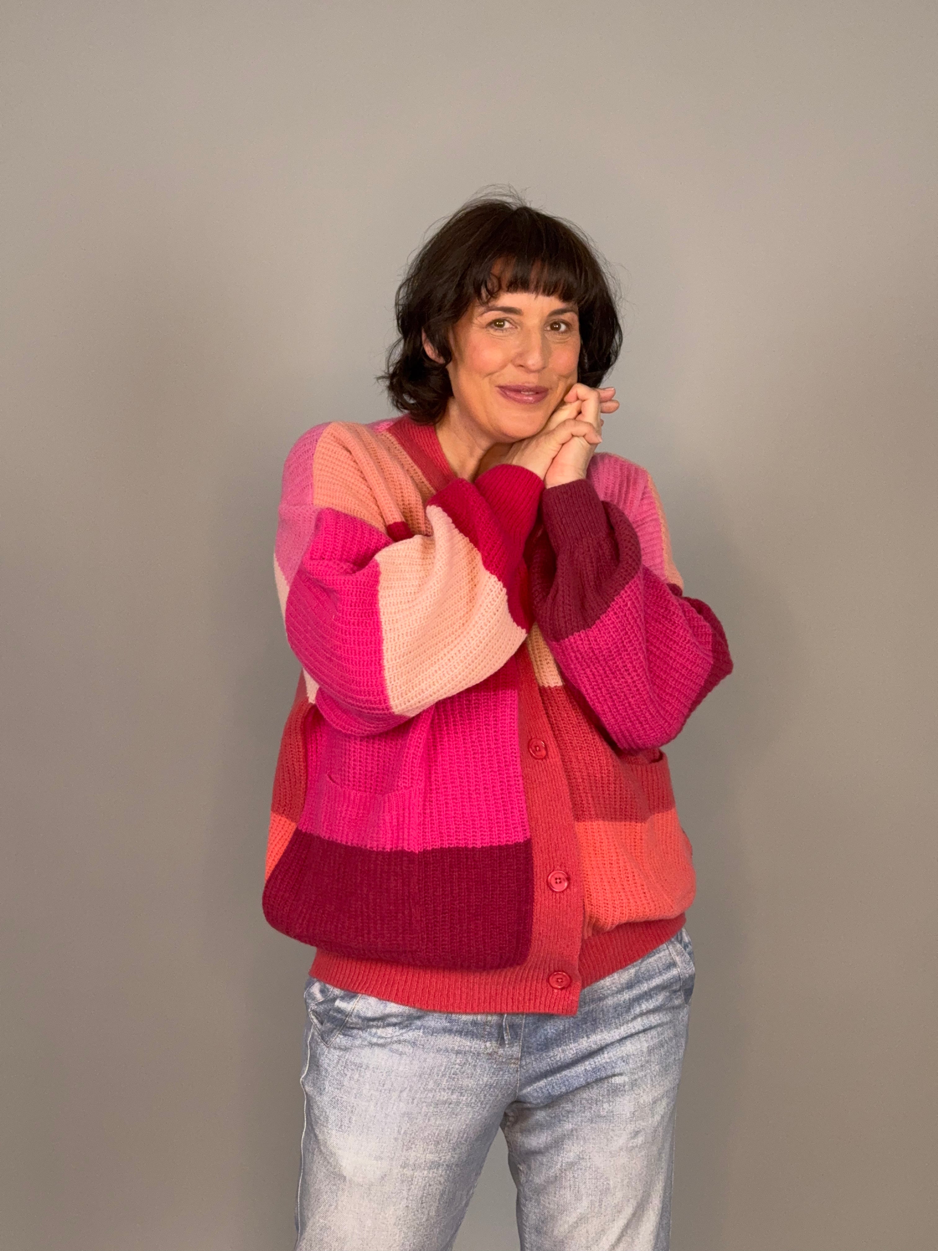 Uhligs 24/7 - die Strickjacke in Pink – fra)uu(hlig