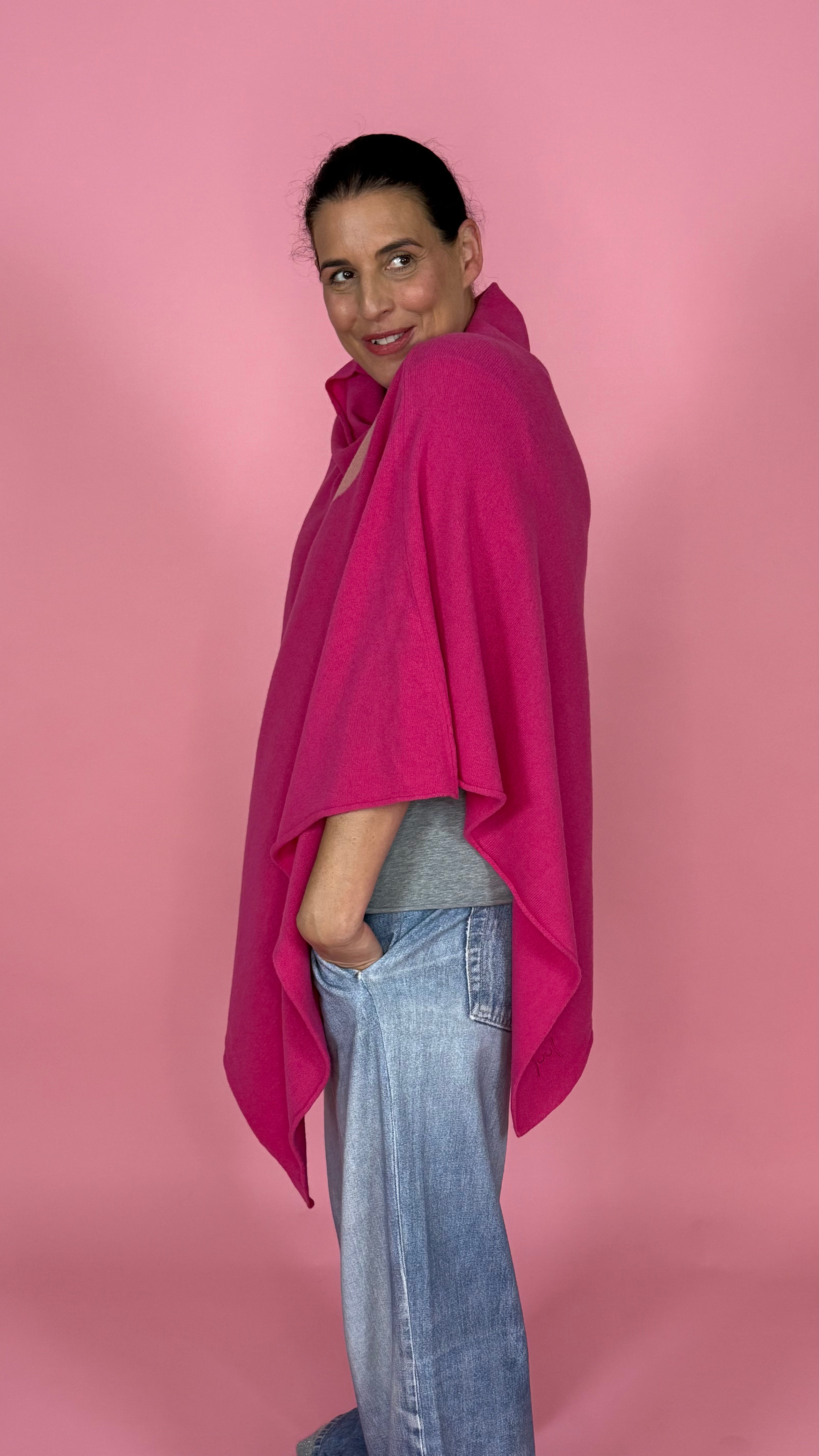 Poncho Herzschlag Rosa – fra)uu(hlig
