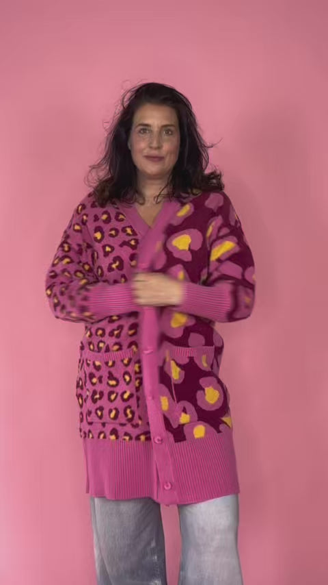 Leocardigan pink - lang