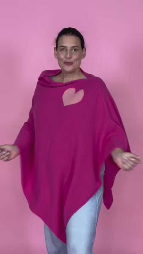 Poncho Herzschlag Rosa